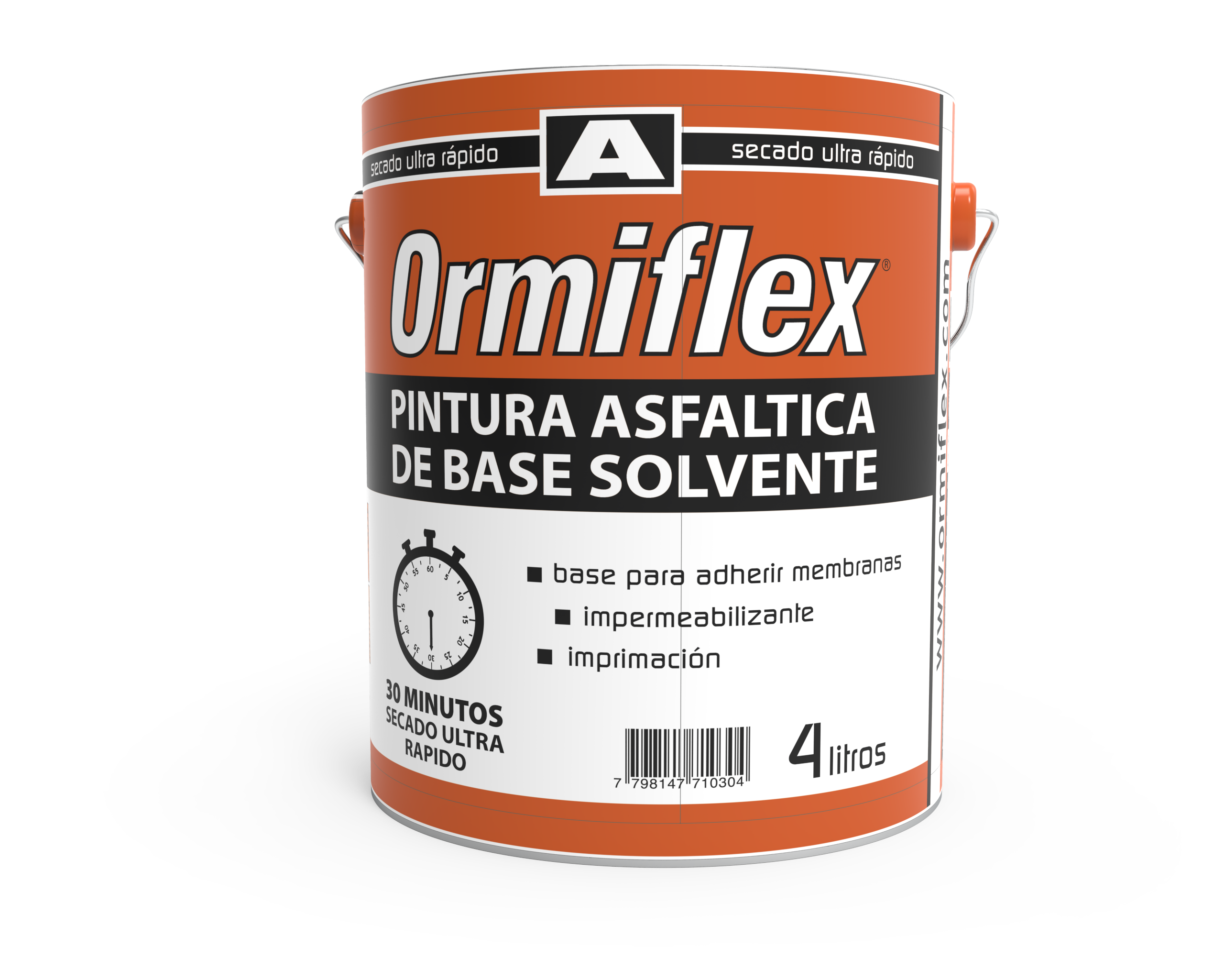 Lata Ormiflex de pintura asfáltica de base solvente